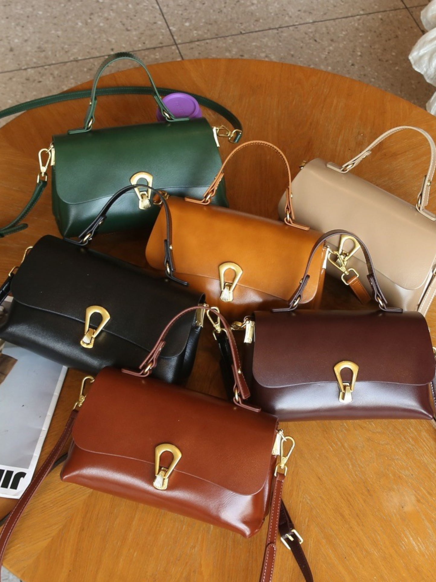 Leder Handtasche "Primel"