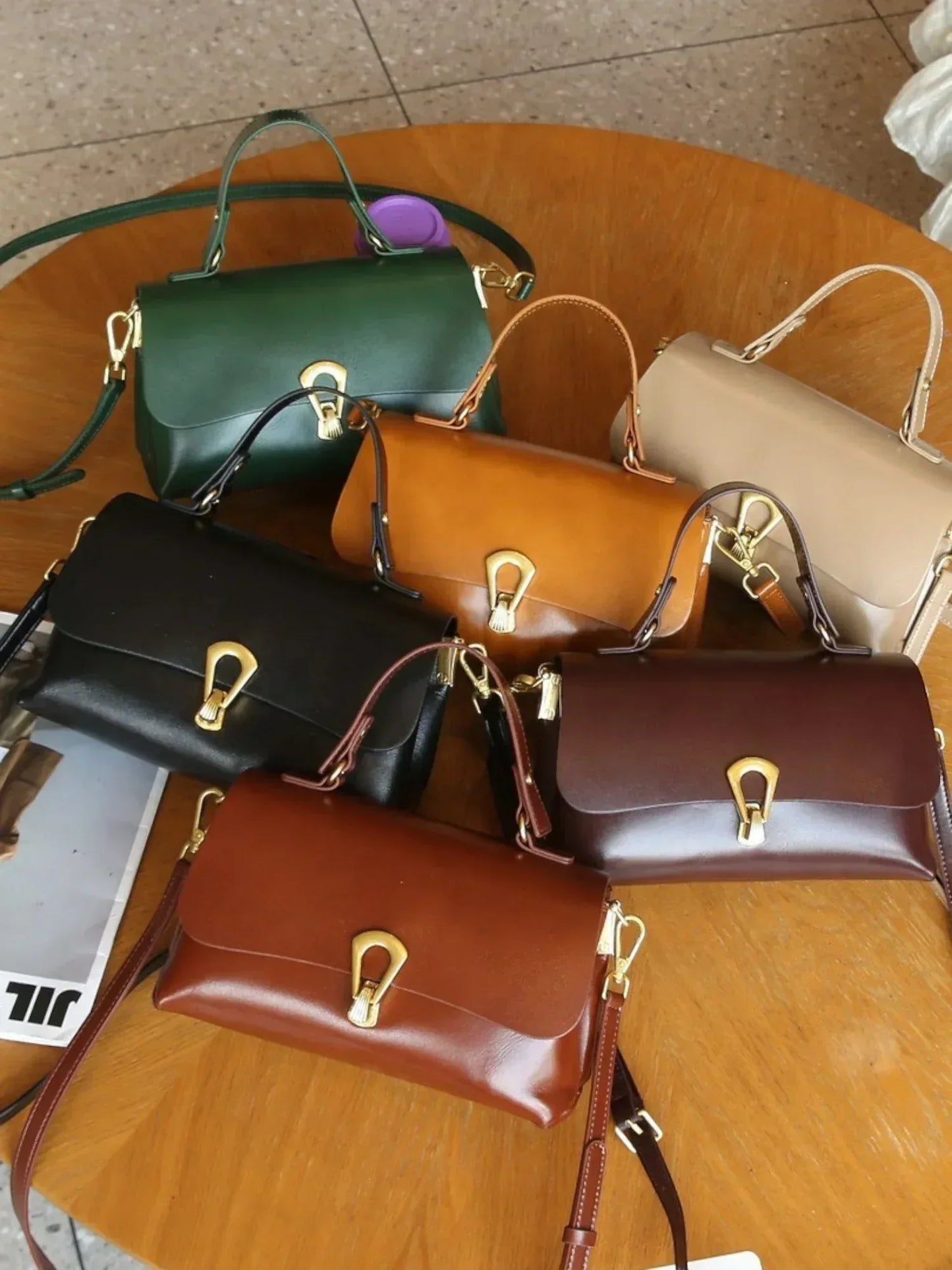 Leder Handtasche "Primel" - TOLLzWOOD