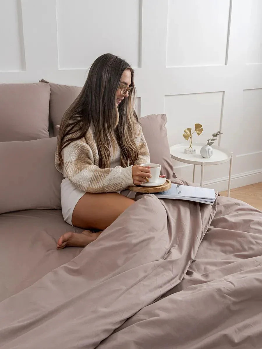 Bettwäsche Set, Beige - TOLLzWOOD