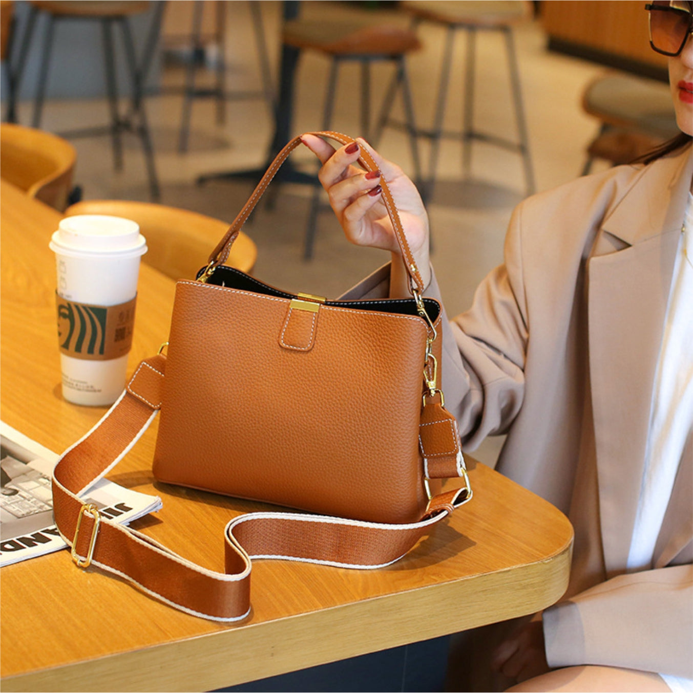 Leather shopper – model MLTML88