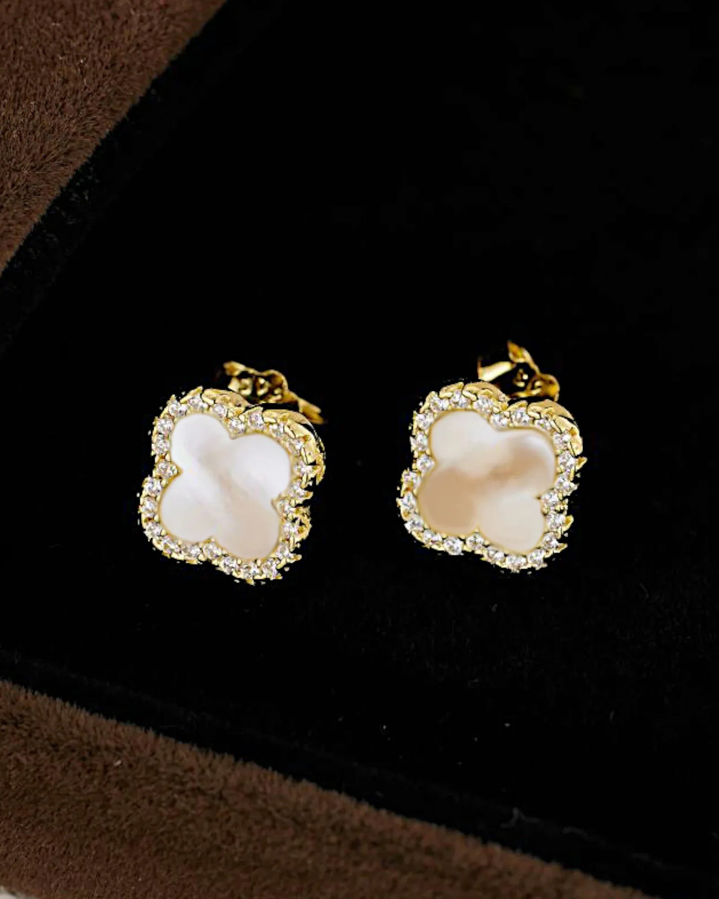 Schmuck Ohrringe "Clover" aus 925er in goldweiß Farbe - TOLLzWOOD