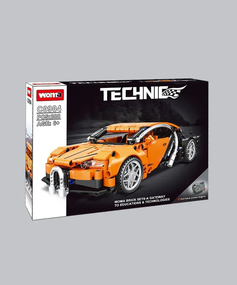 EC-Technic Rennwagen mit Rückziehfunktion, 388 Teile - TOLLzWOOD