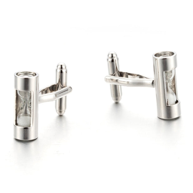 Hourglass cufflinks, brass