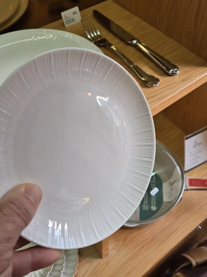 Weiß Porzellanteller mit Randstruktur 21 cm - TOLLzWOOD