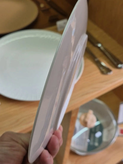 Weiß Porzellanteller mit Randstruktur 16.8 cm - TOLLzWOOD