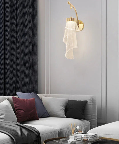 Wandleuchte mit Glaszylinder, goldfarben - TOLLzWOOD