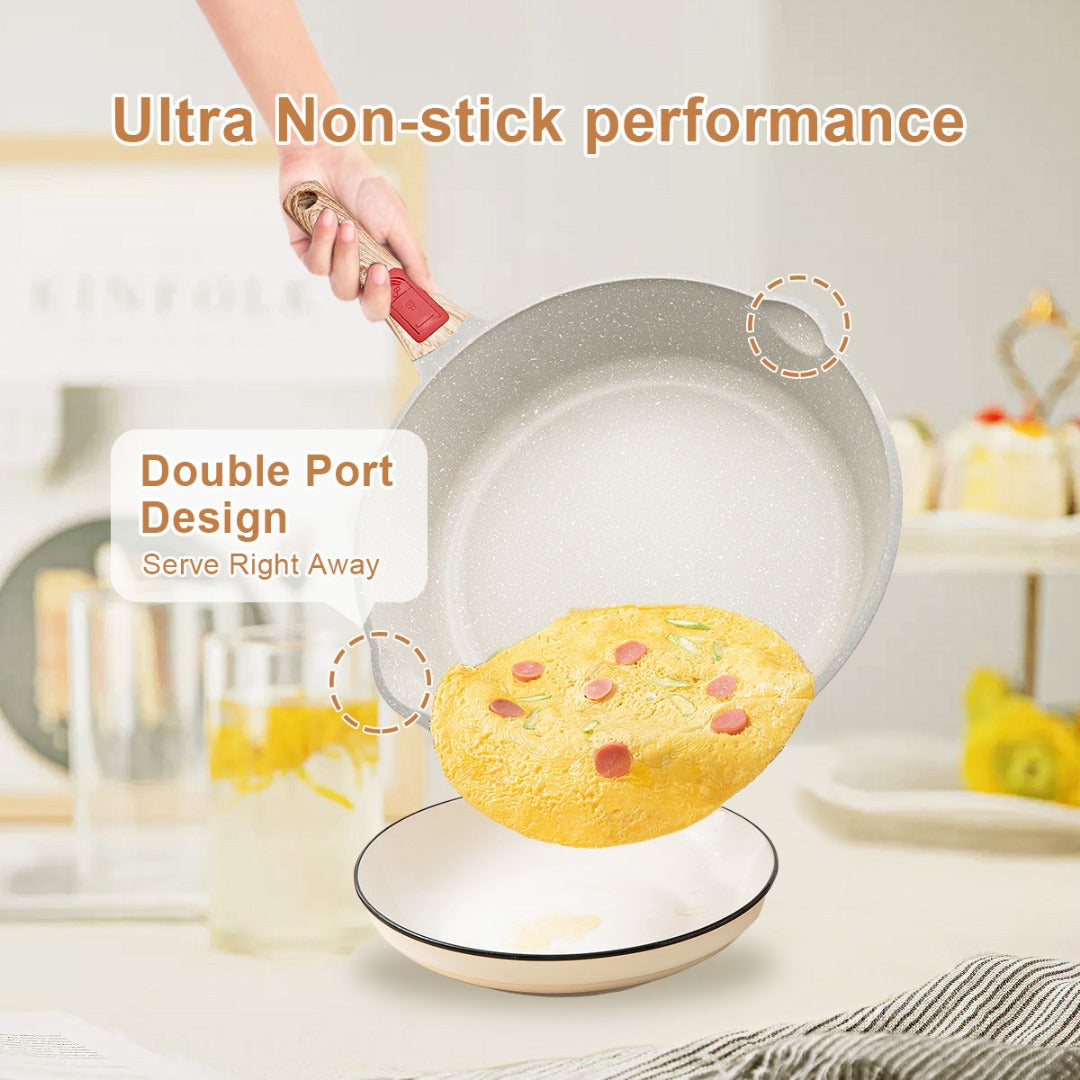 Ceramic non-stick pan with glass lid