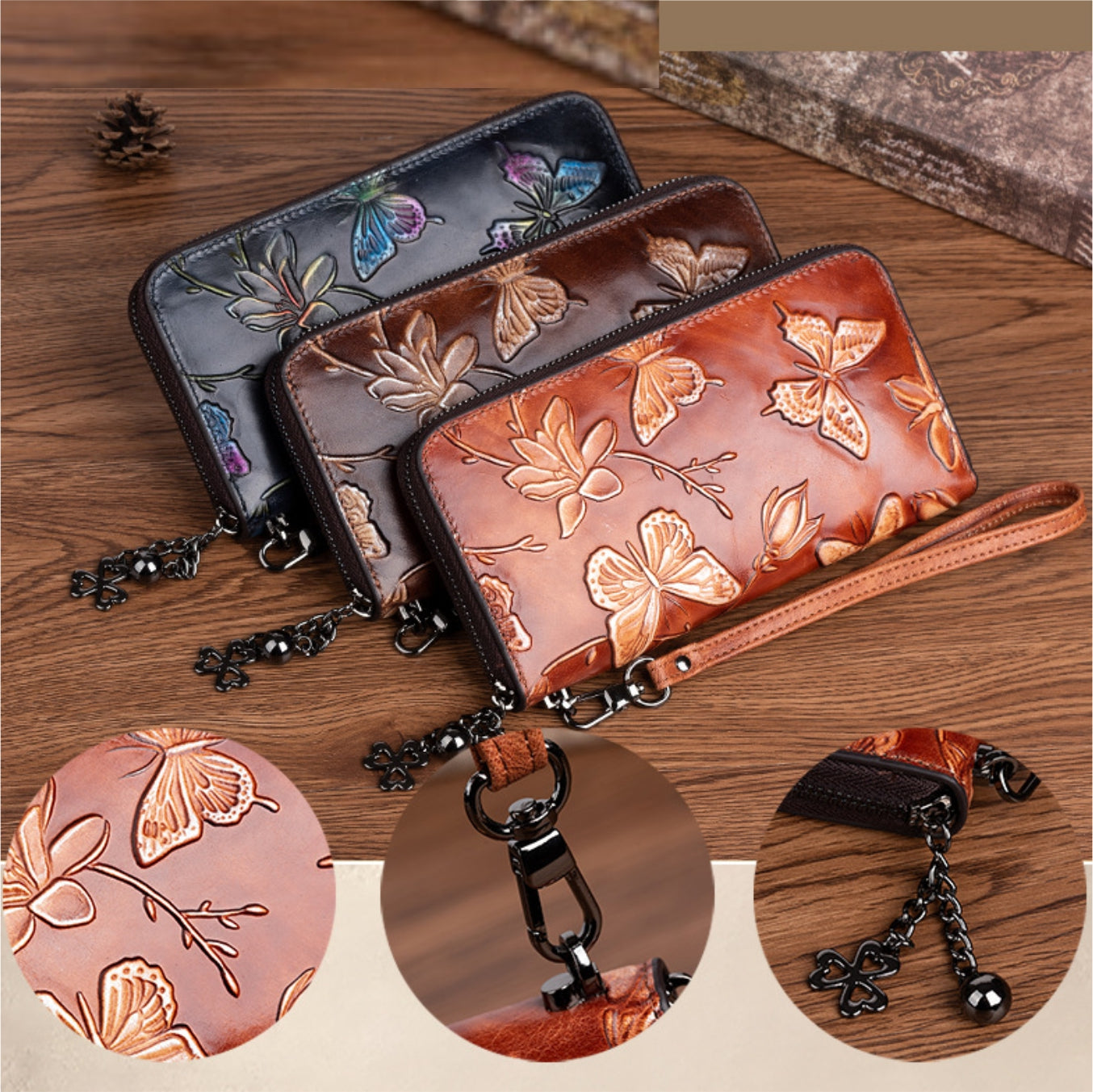 Hand-painted leather wallet – model FG9150