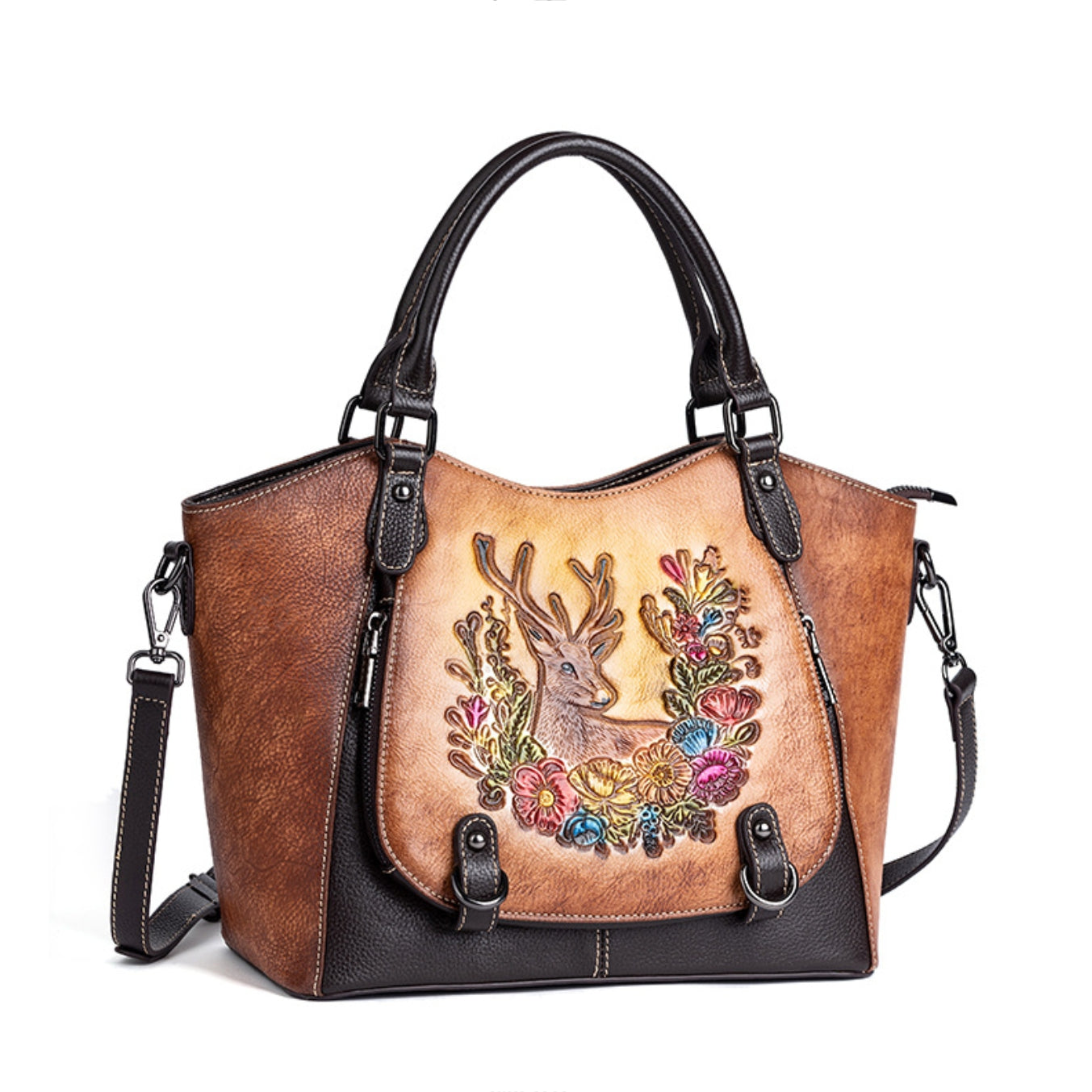 Hand-painted leather handbag – model FG9161