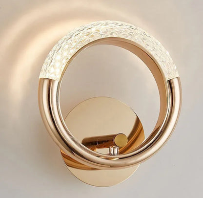 Moderne LED-Wandleuchte, Ringdesign, goldfarben - TOLLzWOOD