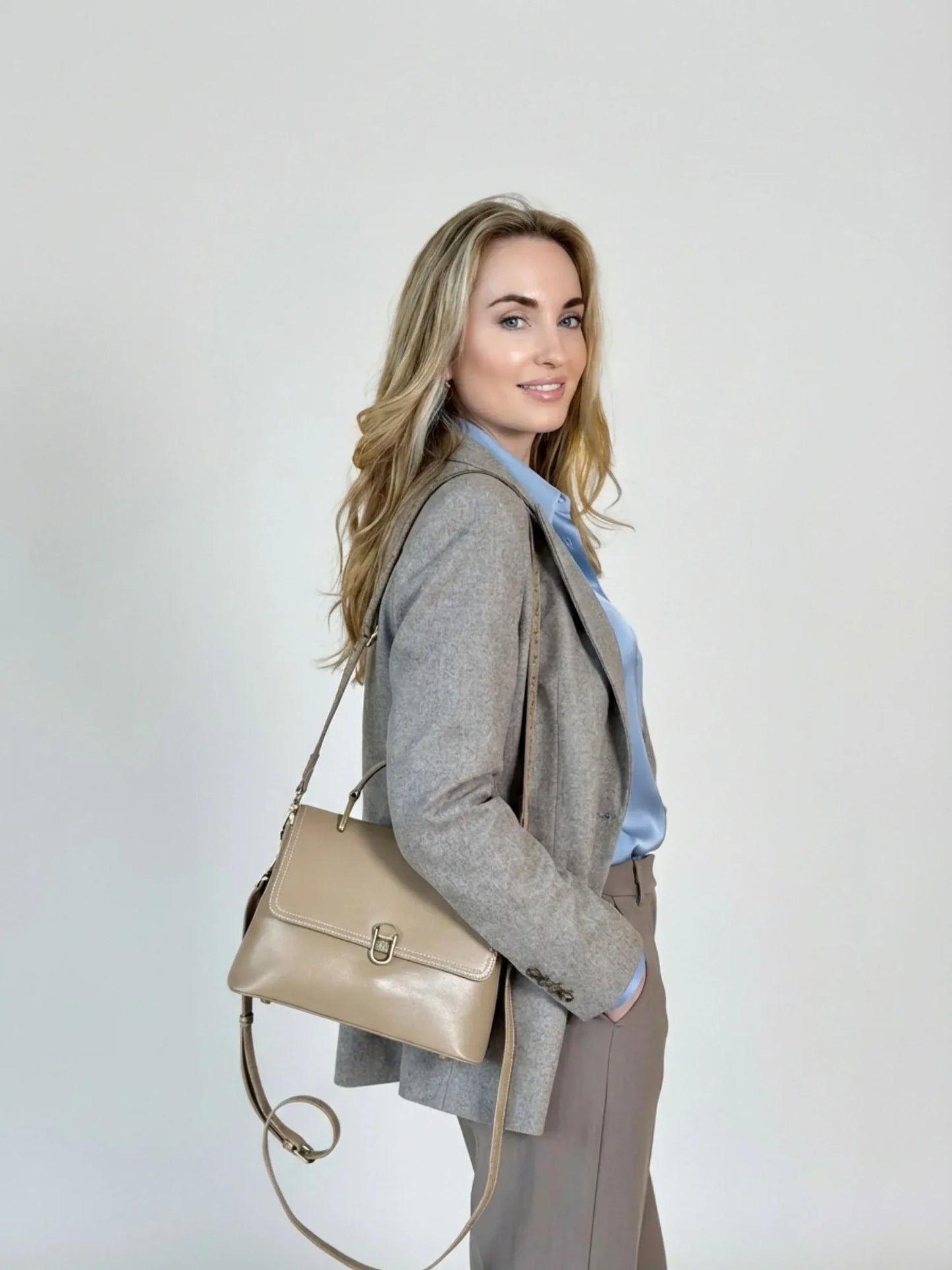 Leder Handtasche "Orchidee" - TOLLzWOOD