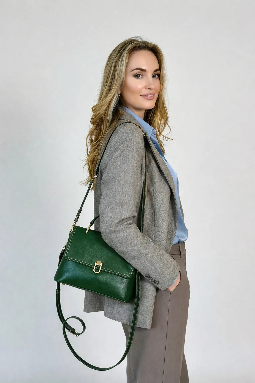 Leder Handtasche "Orchidee" - TOLLzWOOD