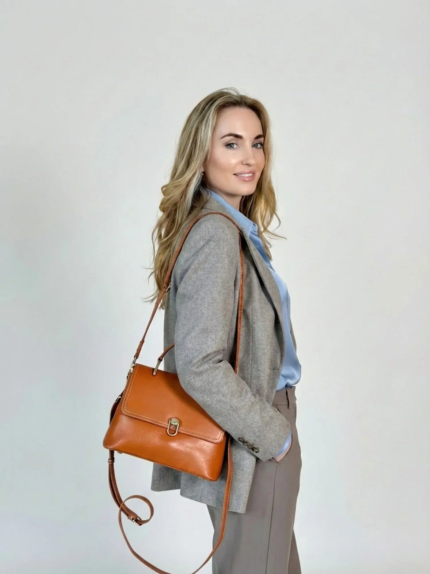 Leder Handtasche "Orchidee" - TOLLzWOOD