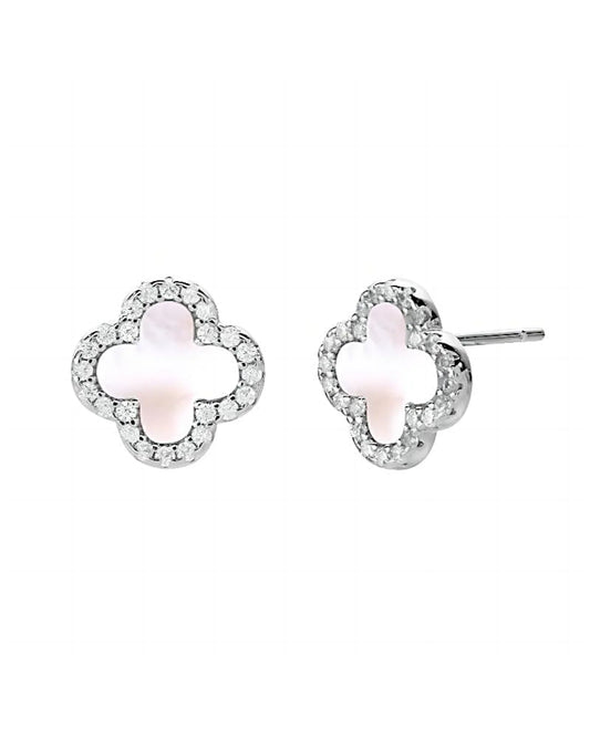 Schmuck Ohrringe "Clover 3" aus 925er in ssilberweiß Farbe - TOLLzWOOD