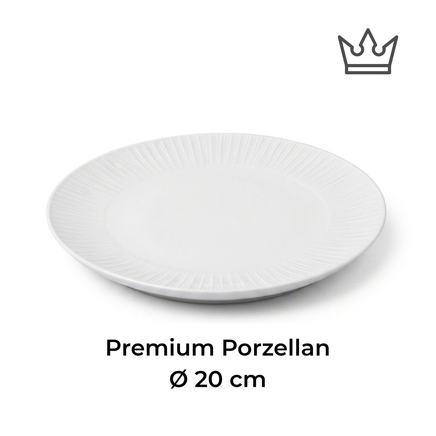 Porcelain plate "White" – with rim texture