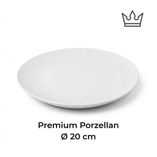 Porcelain plate "White" – with rim texture