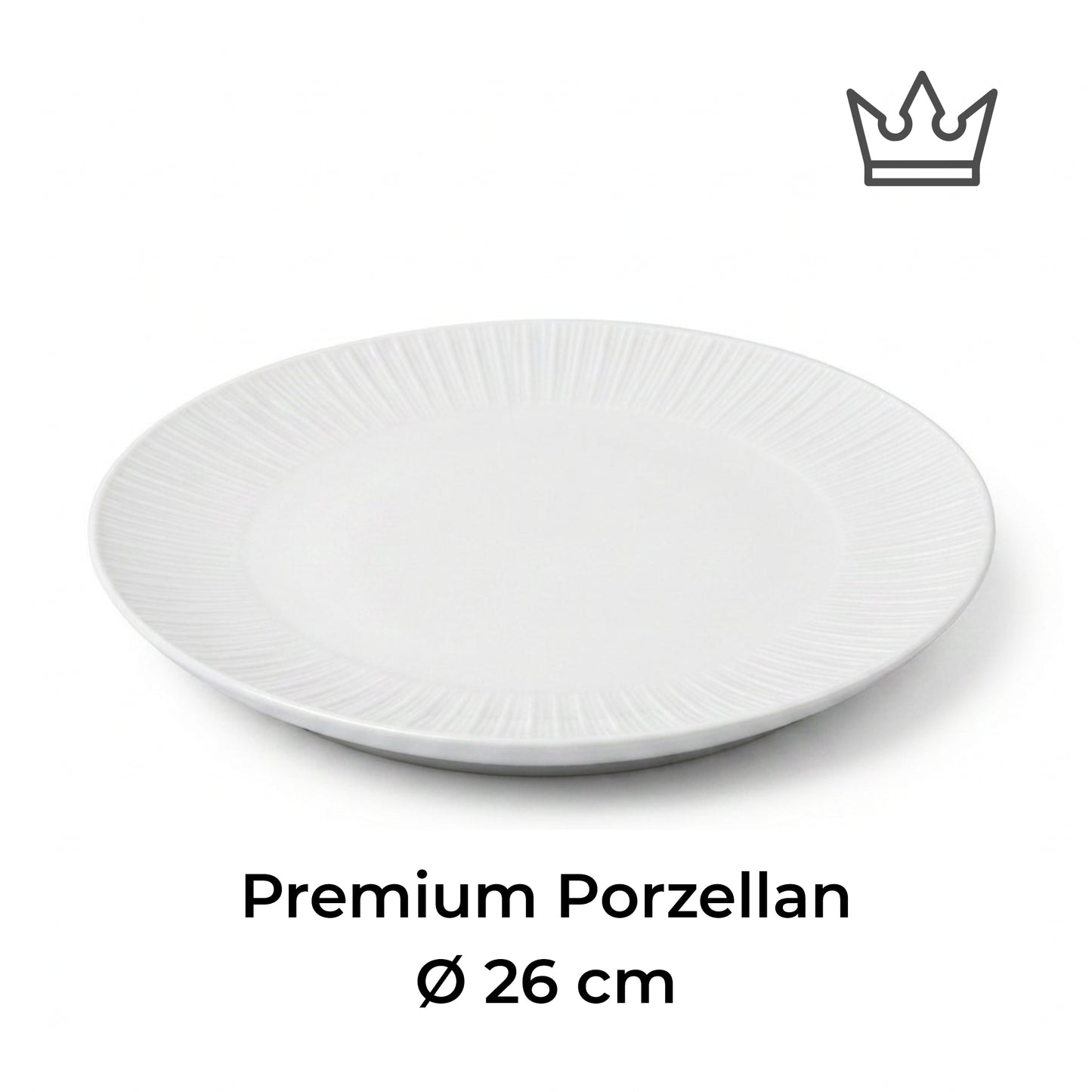 Porcelain plate "White" – with rim texture