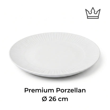 Porcelain plate "White" – with rim texture