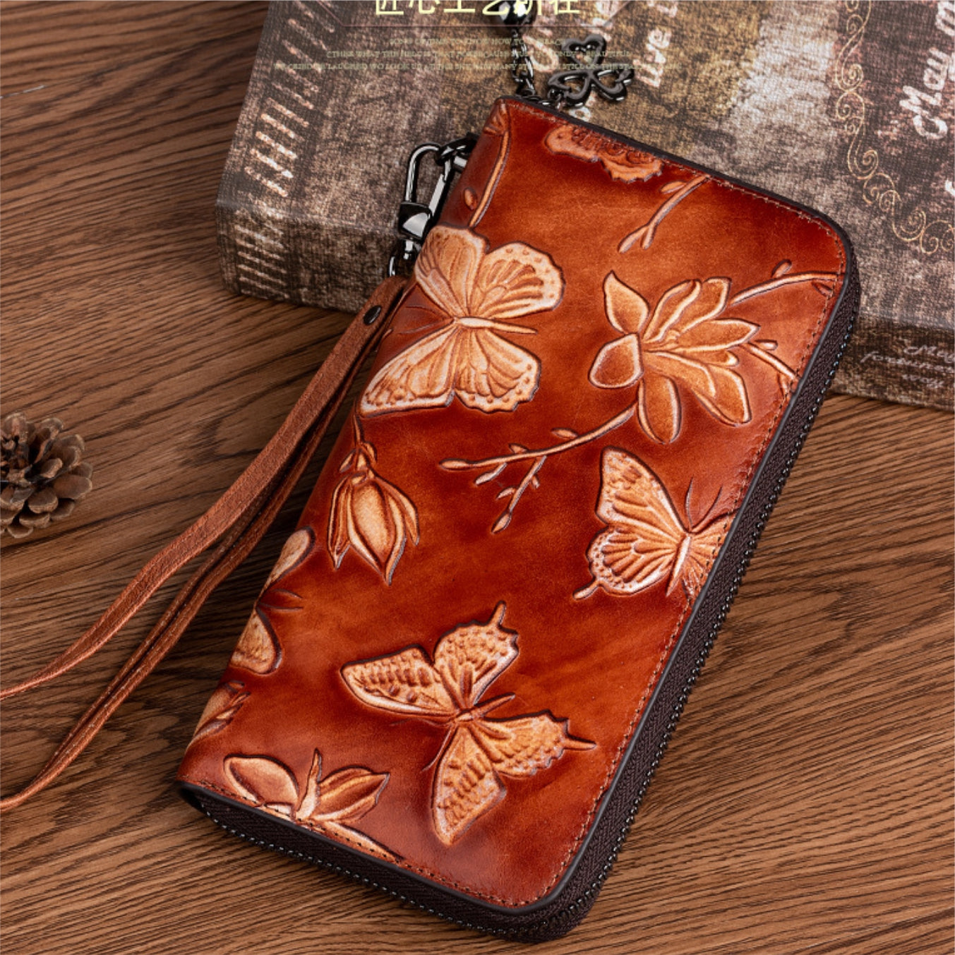 Hand-painted leather wallet – model FG9150