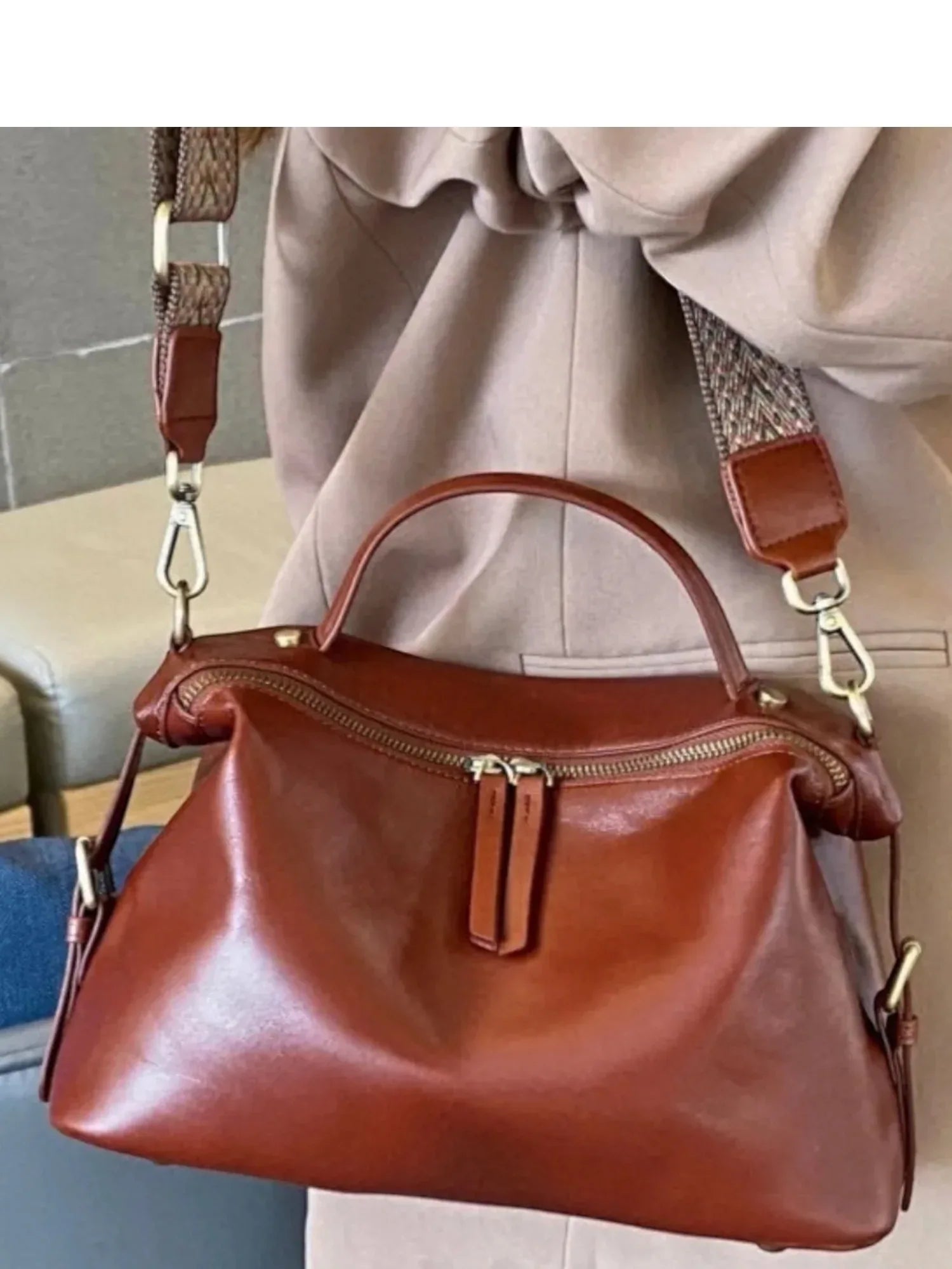 Leder Handtasche "Nelke" - TOLLzWOOD