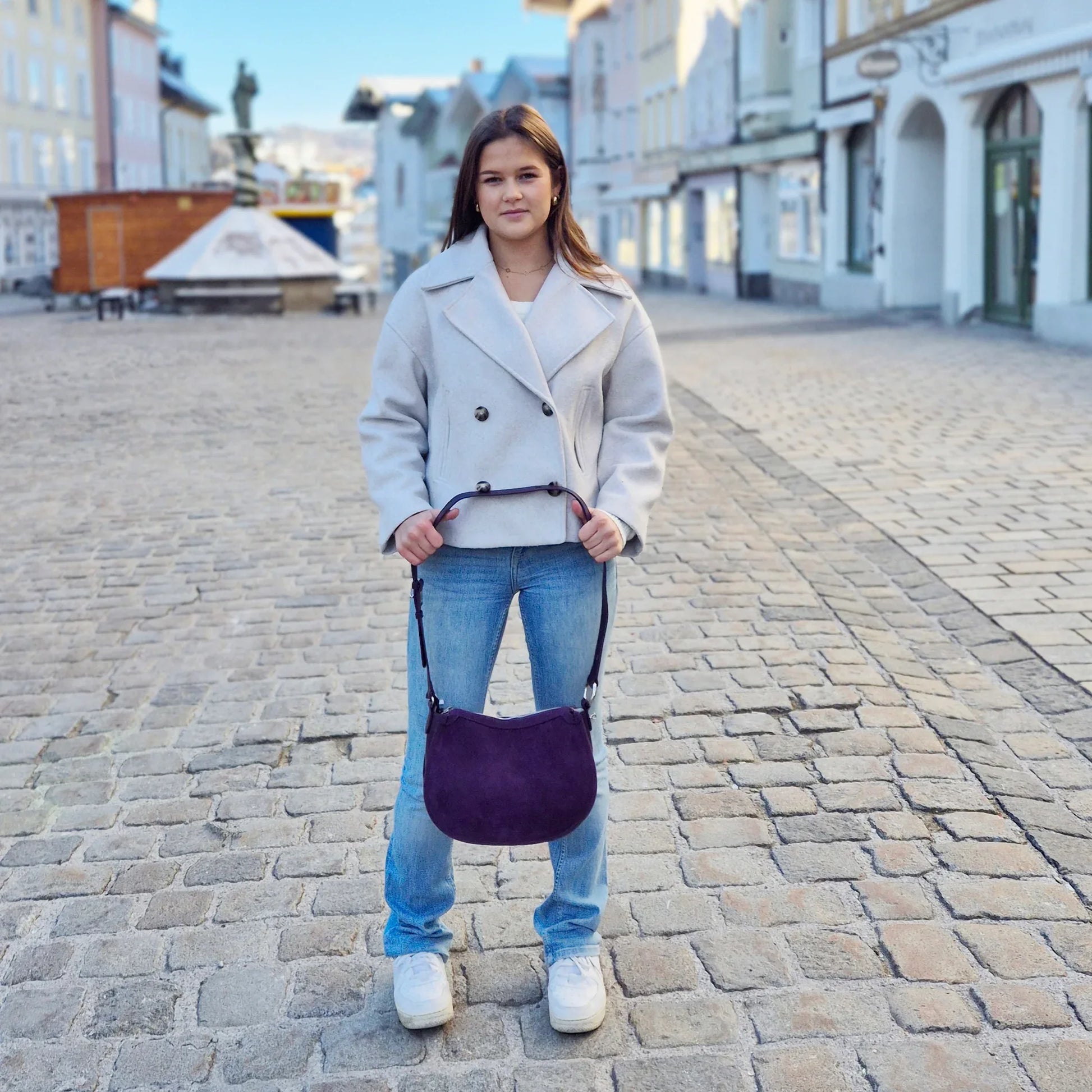 Leder Handtasche "Mohn" - TOLLzWOOD