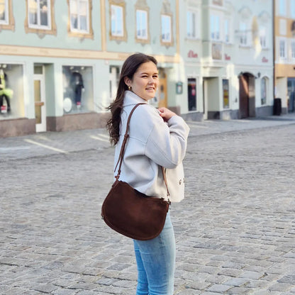 Leder Handtasche "Mohn" - TOLLzWOOD