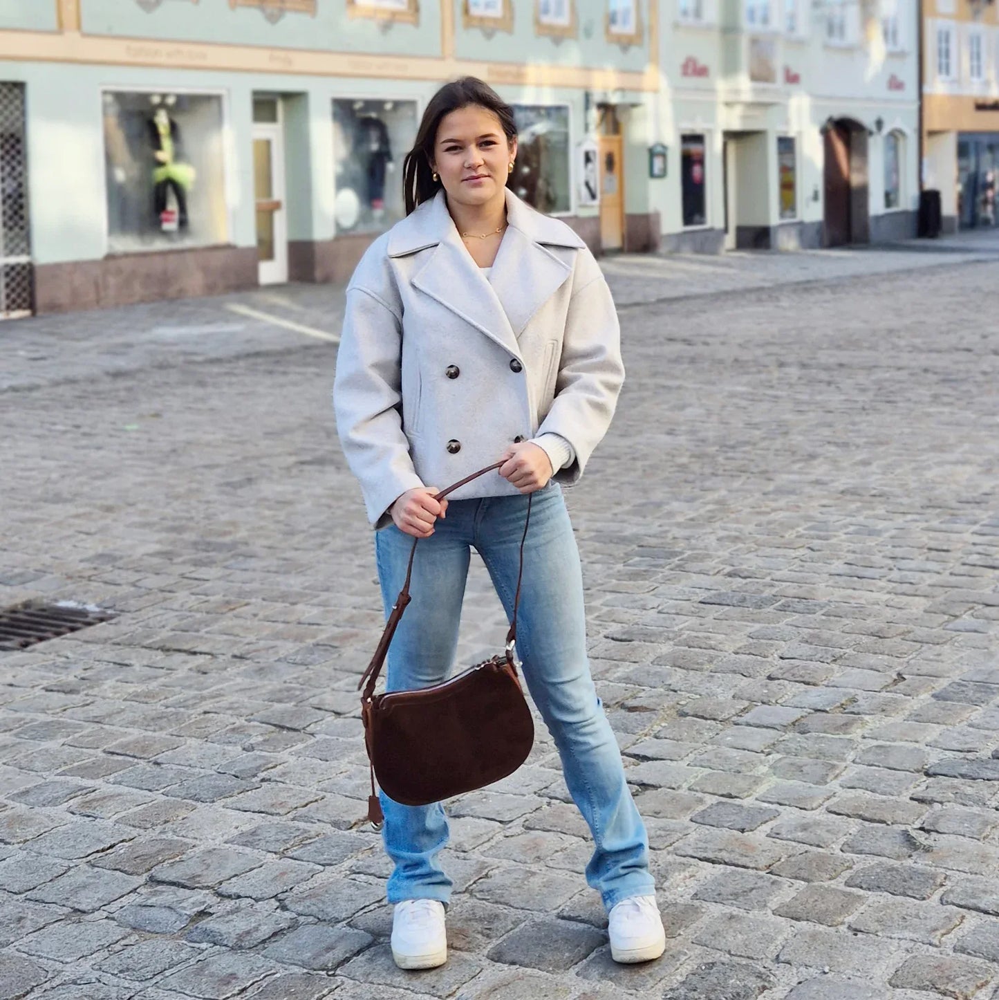 Leder Handtasche "Mohn" - TOLLzWOOD