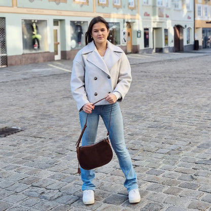 Leder Handtasche "Mohn" - TOLLzWOOD