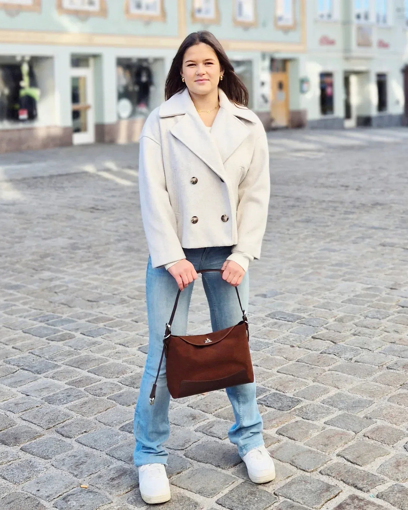 Leder Handtasche "Salbei" - TOLLzWOOD