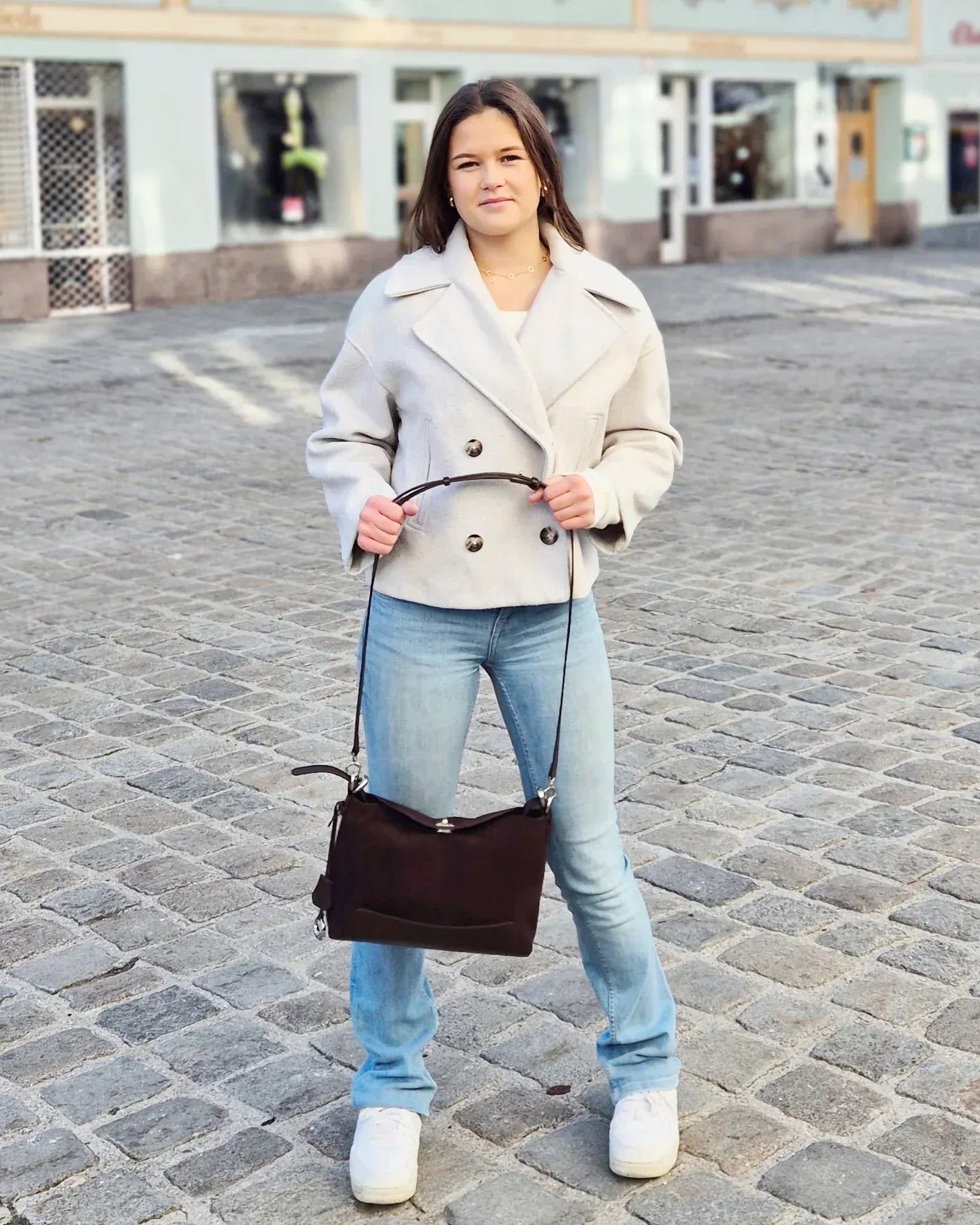 Leder Handtasche "Salbei" - TOLLzWOOD