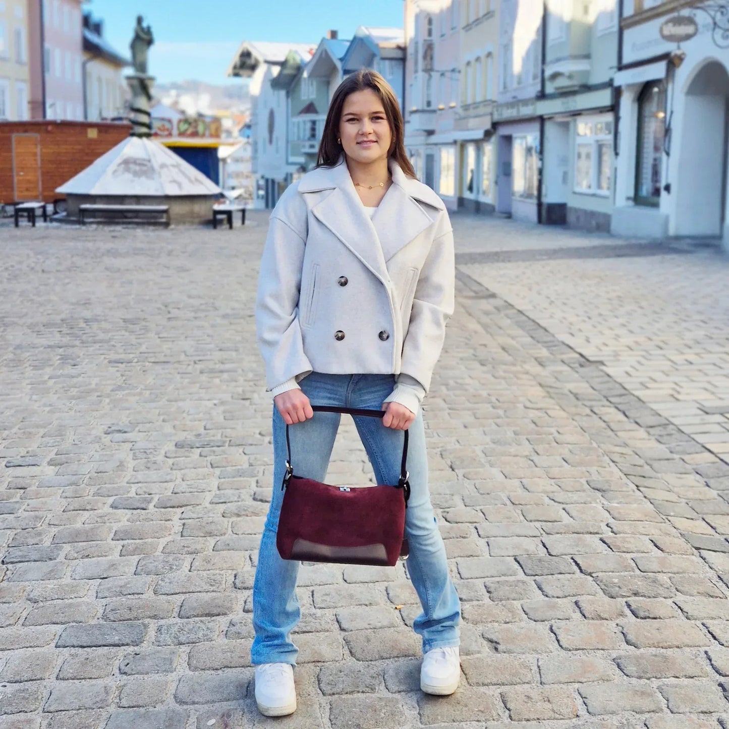 Leder Handtasche "Salbei" - TOLLzWOOD