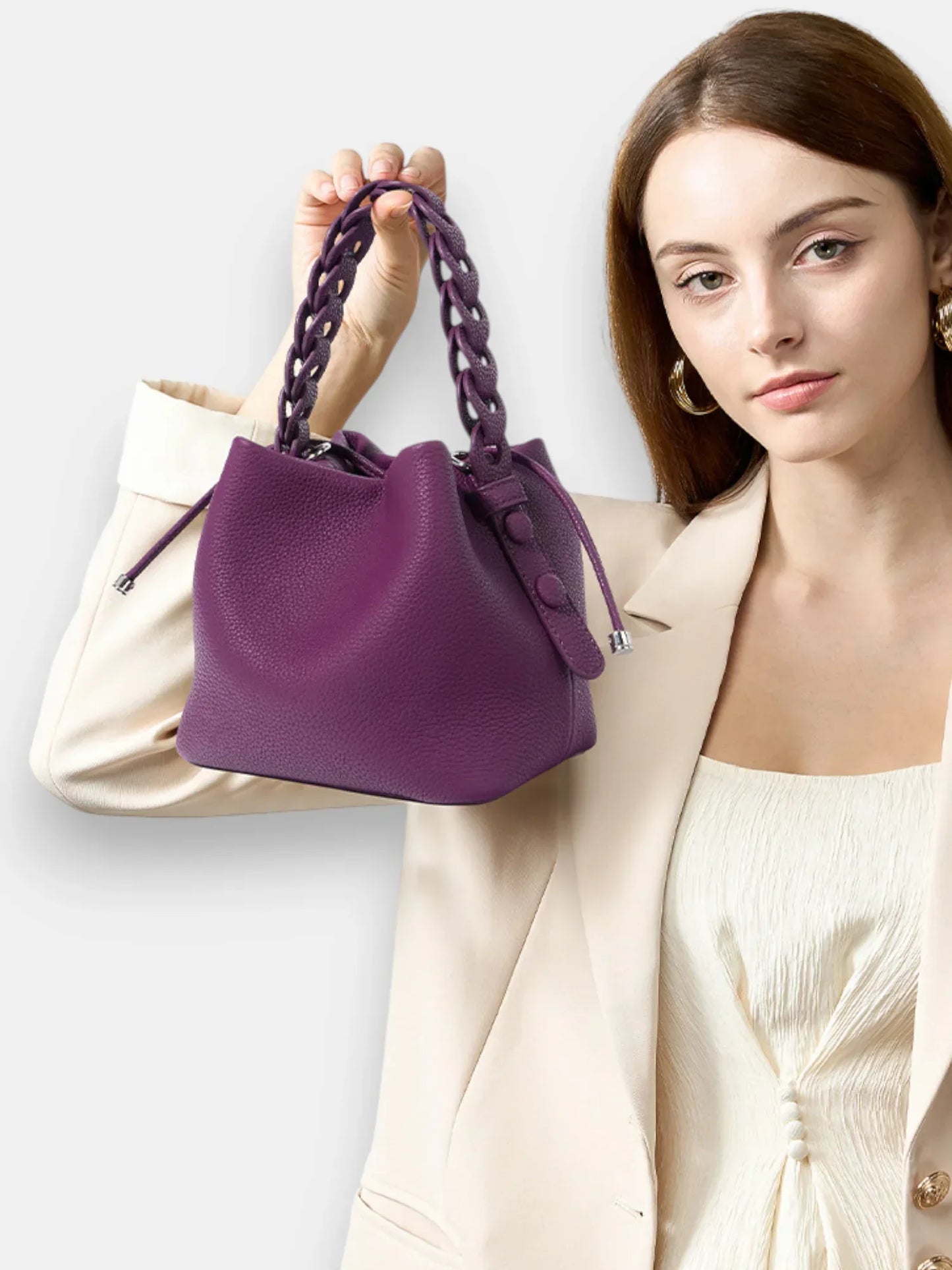 Leder Handtasche "Narzisse" - TOLLzWOOD
