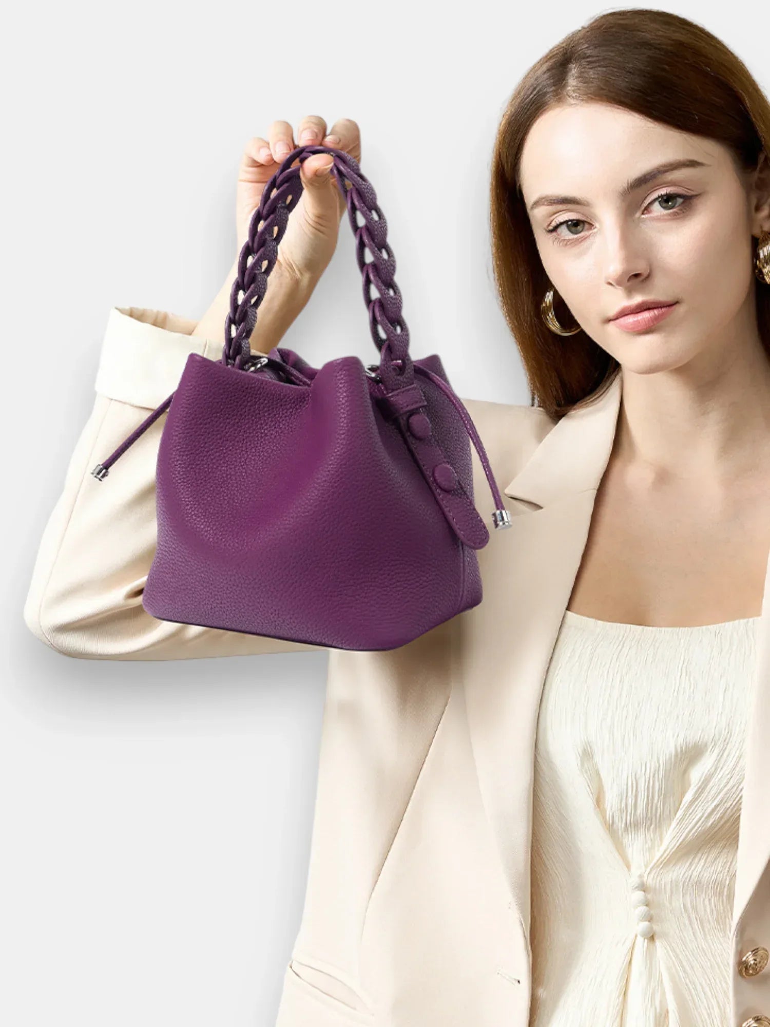 Leder Handtasche "Narzisse" - TOLLzWOOD