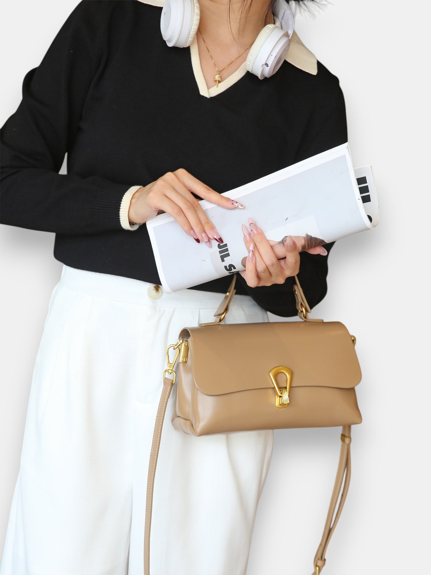 Leder Handtasche "Primel"