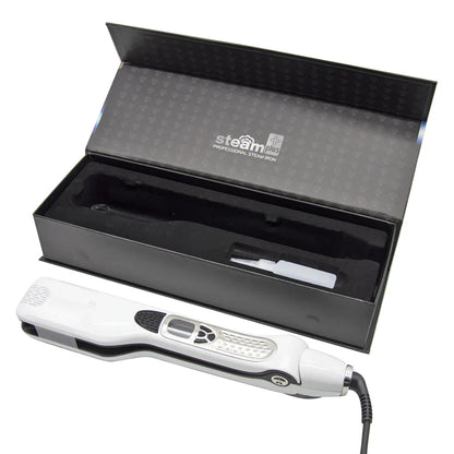 Dampfbügel-Haarglätter, Keramik, weiß - TOLLzWOOD