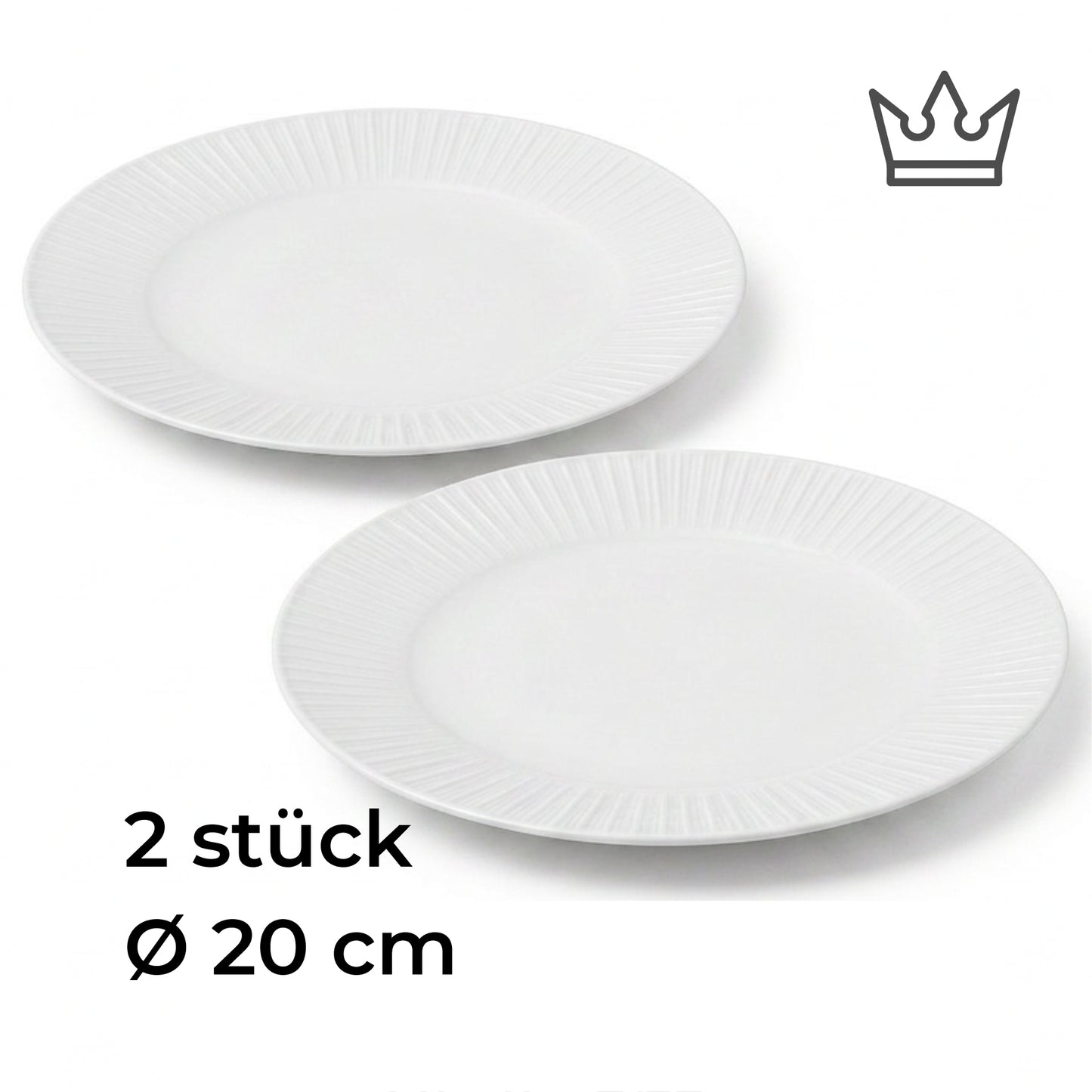 Porcelain plate "White" – with rim texture