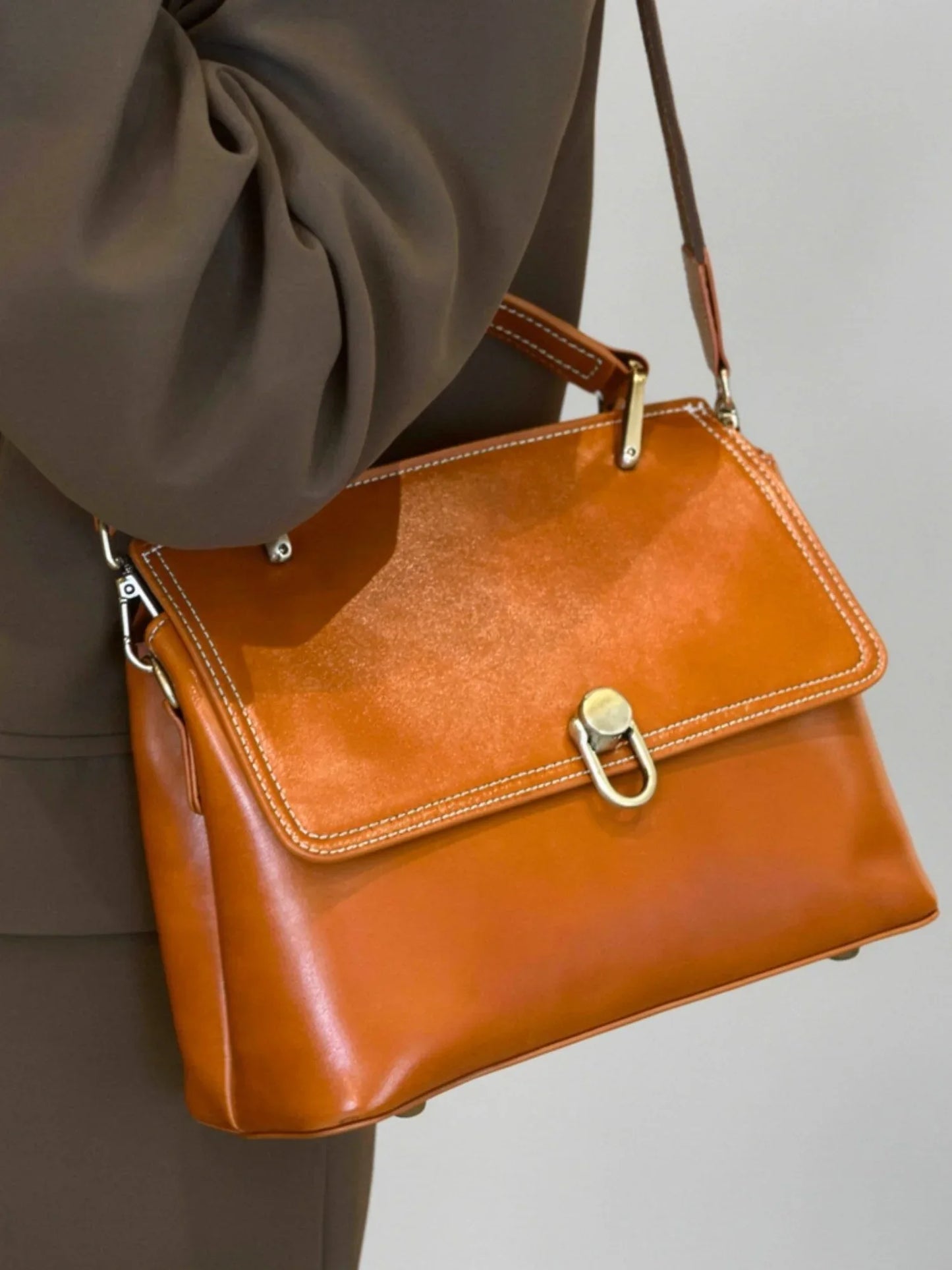 Leder Handtasche "Orchidee" - TOLLzWOOD