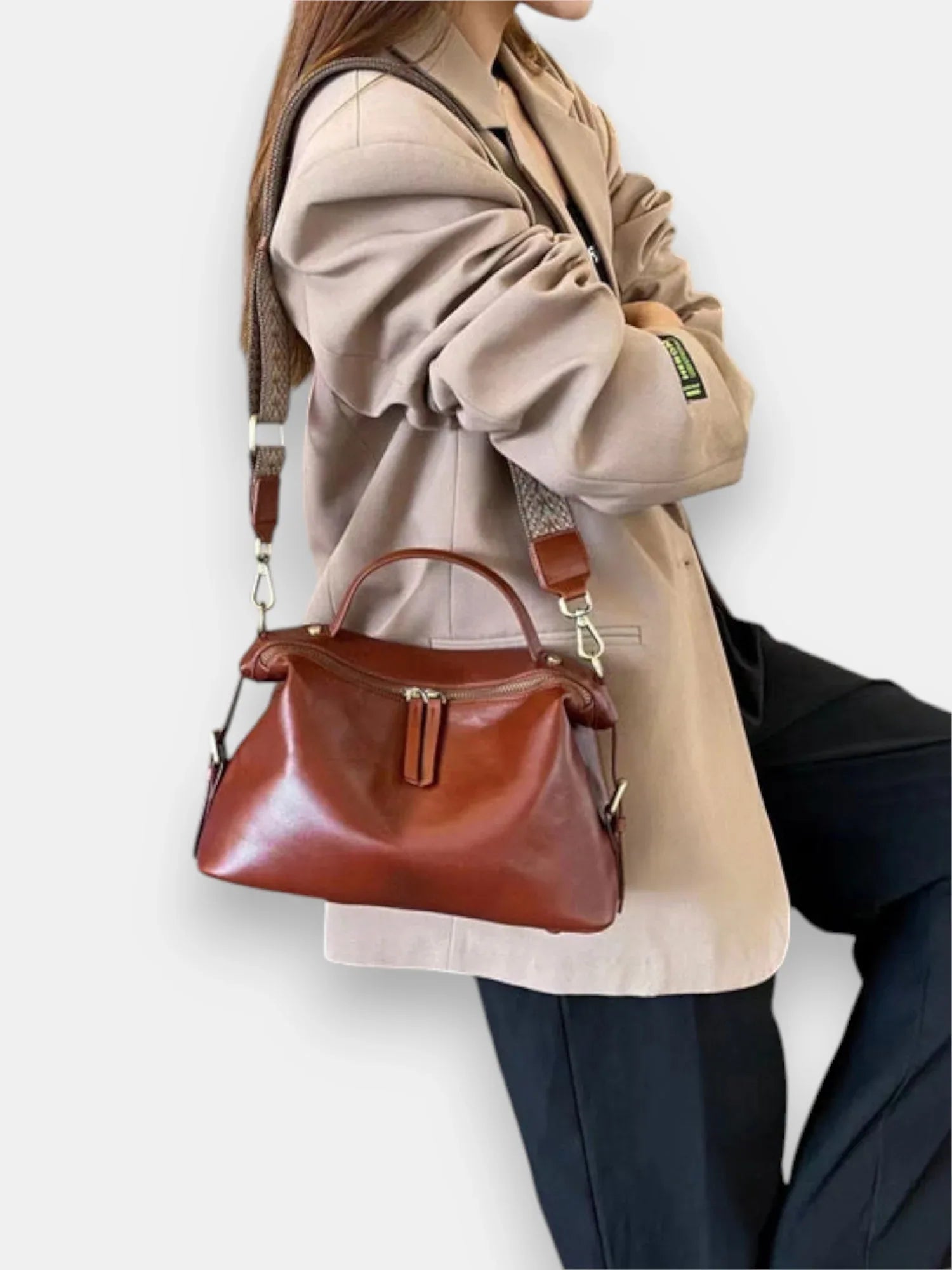 Leder Handtasche "Nelke" - TOLLzWOOD