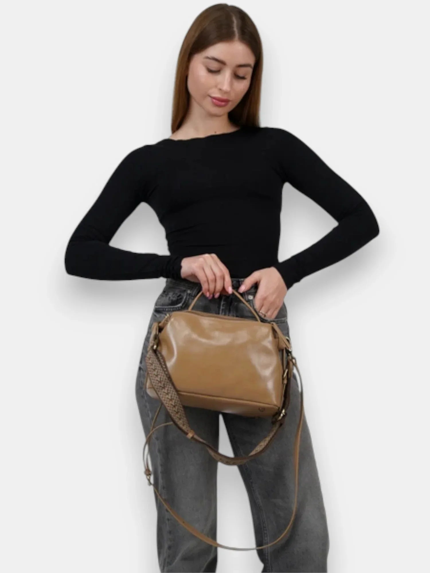 Leder Handtasche "Nelke" - TOLLzWOOD