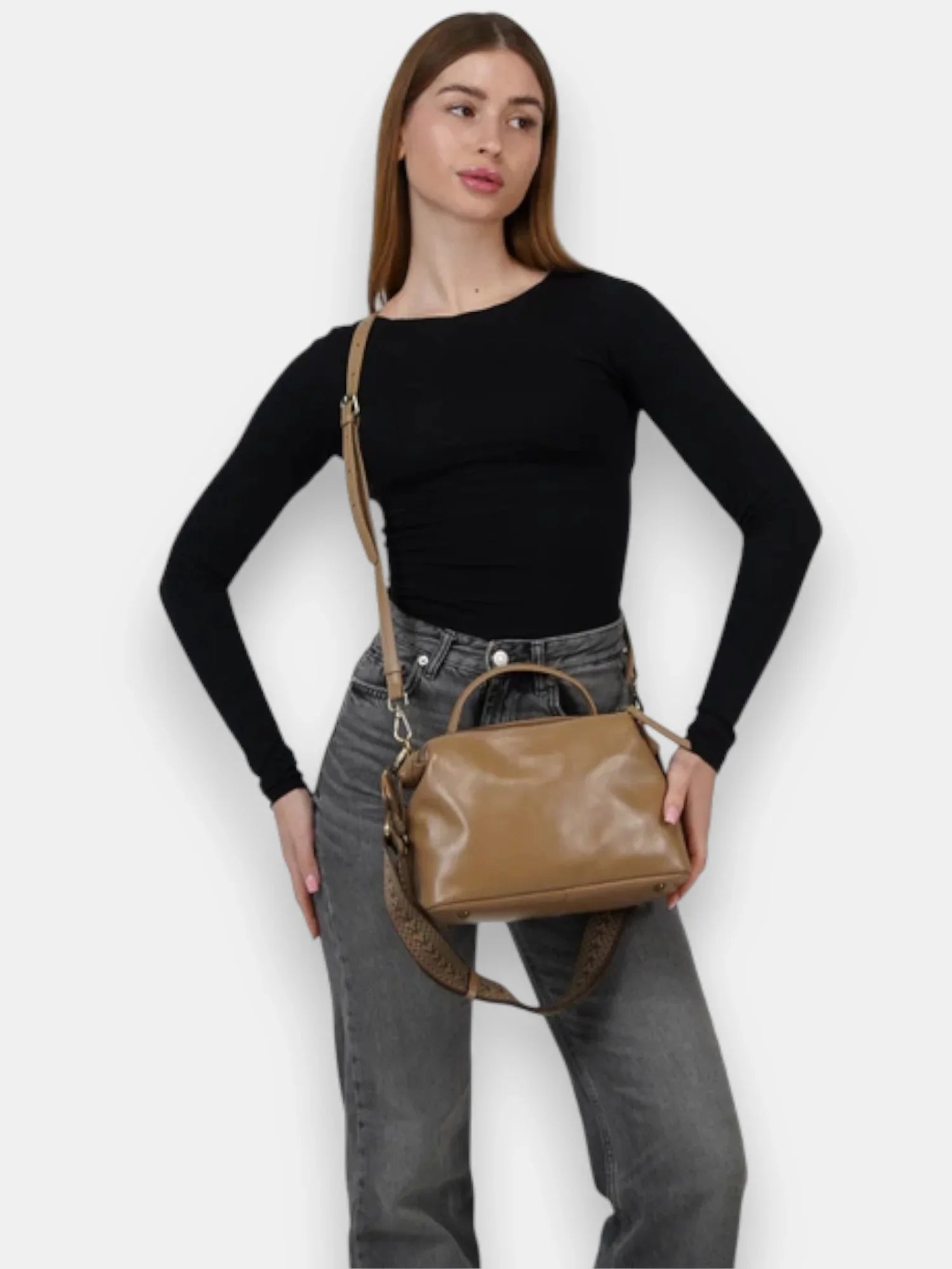 Leder Handtasche "Nelke" - TOLLzWOOD