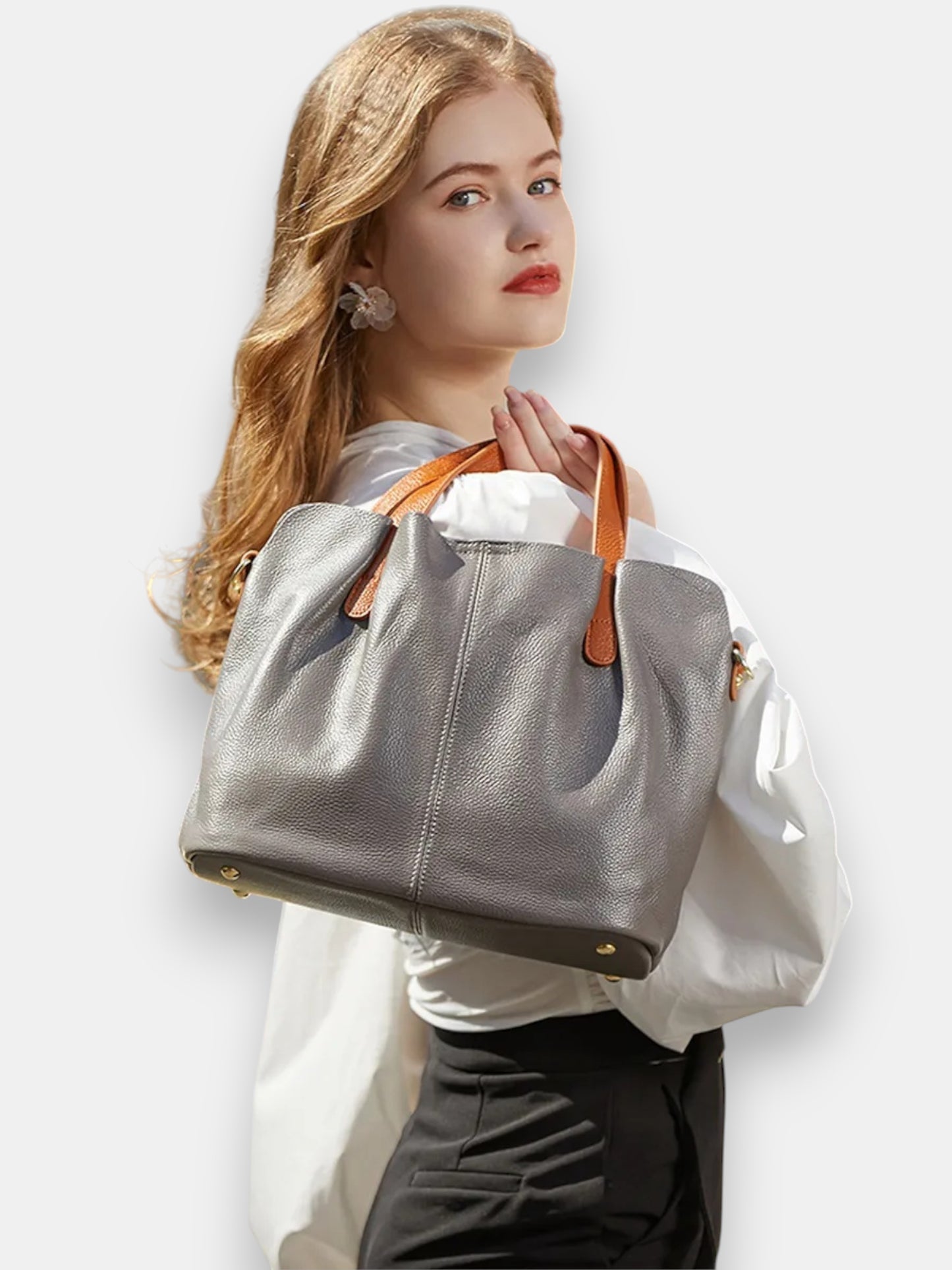 Leder Handtasche "Mimose"