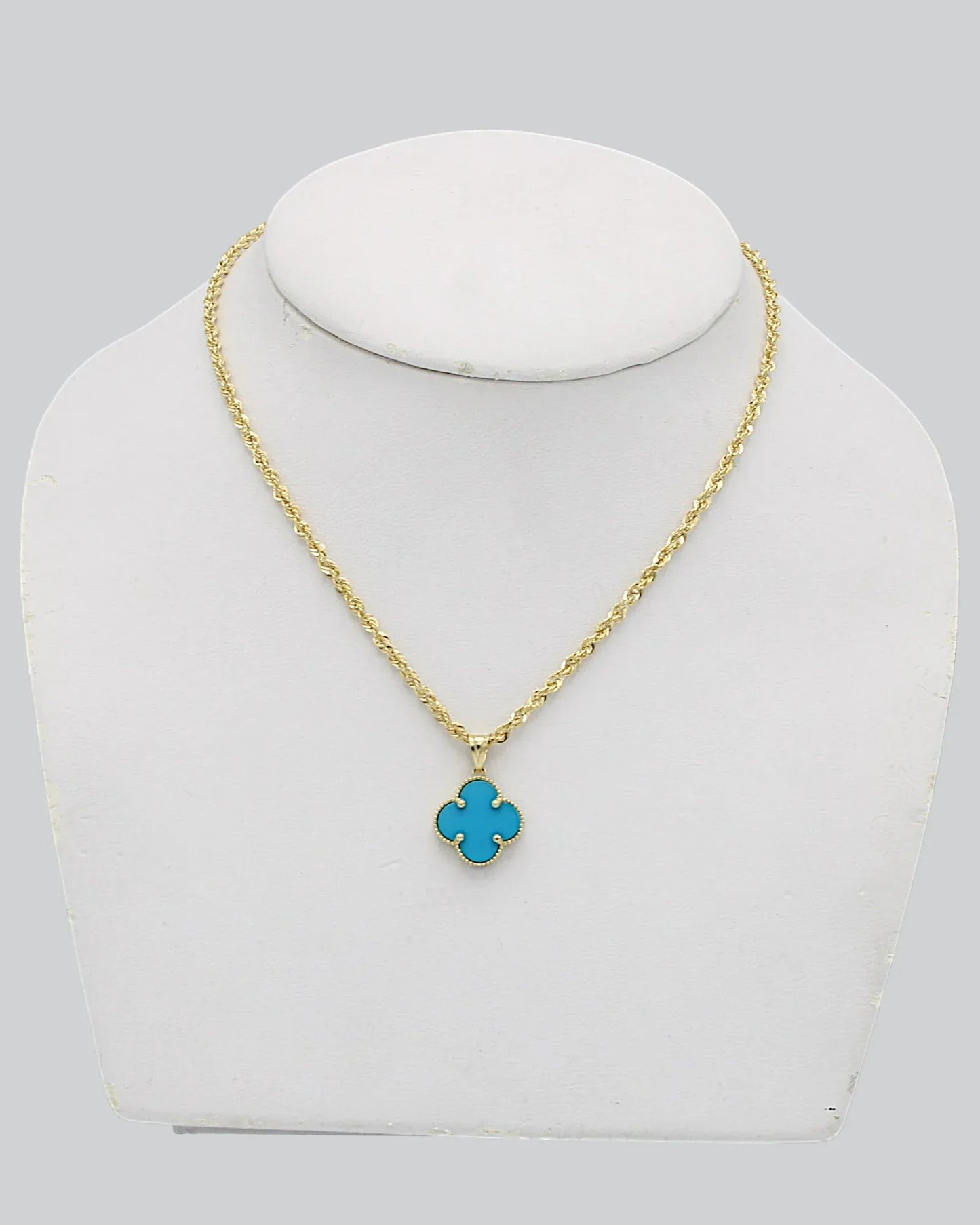 Halskette „Clover2“ in goldblau Farbe - TOLLzWOOD
