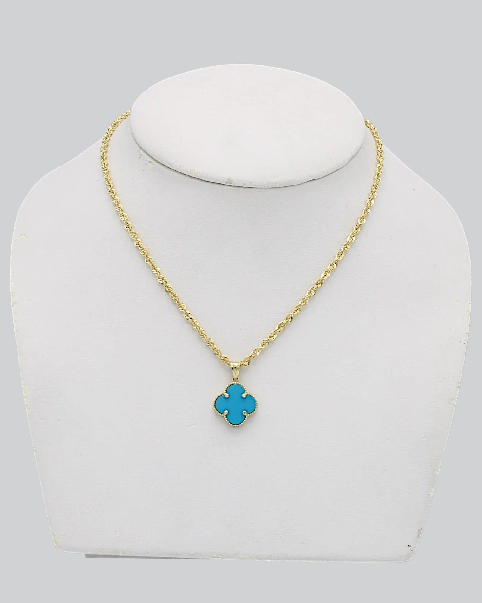 Halskette „Clover2“ in goldblau Farbe - TOLLzWOOD