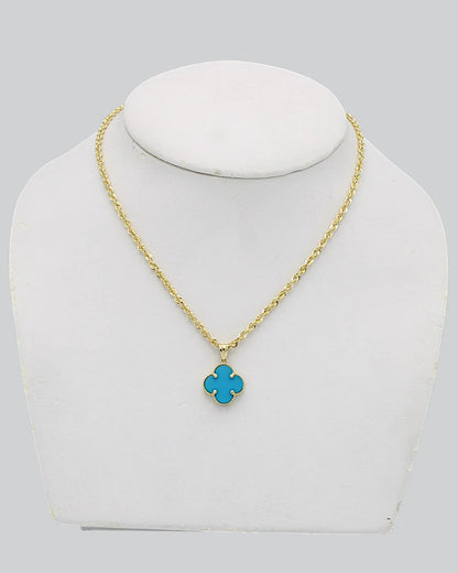 Halskette „Clover2“ in goldblau Farbe - TOLLzWOOD