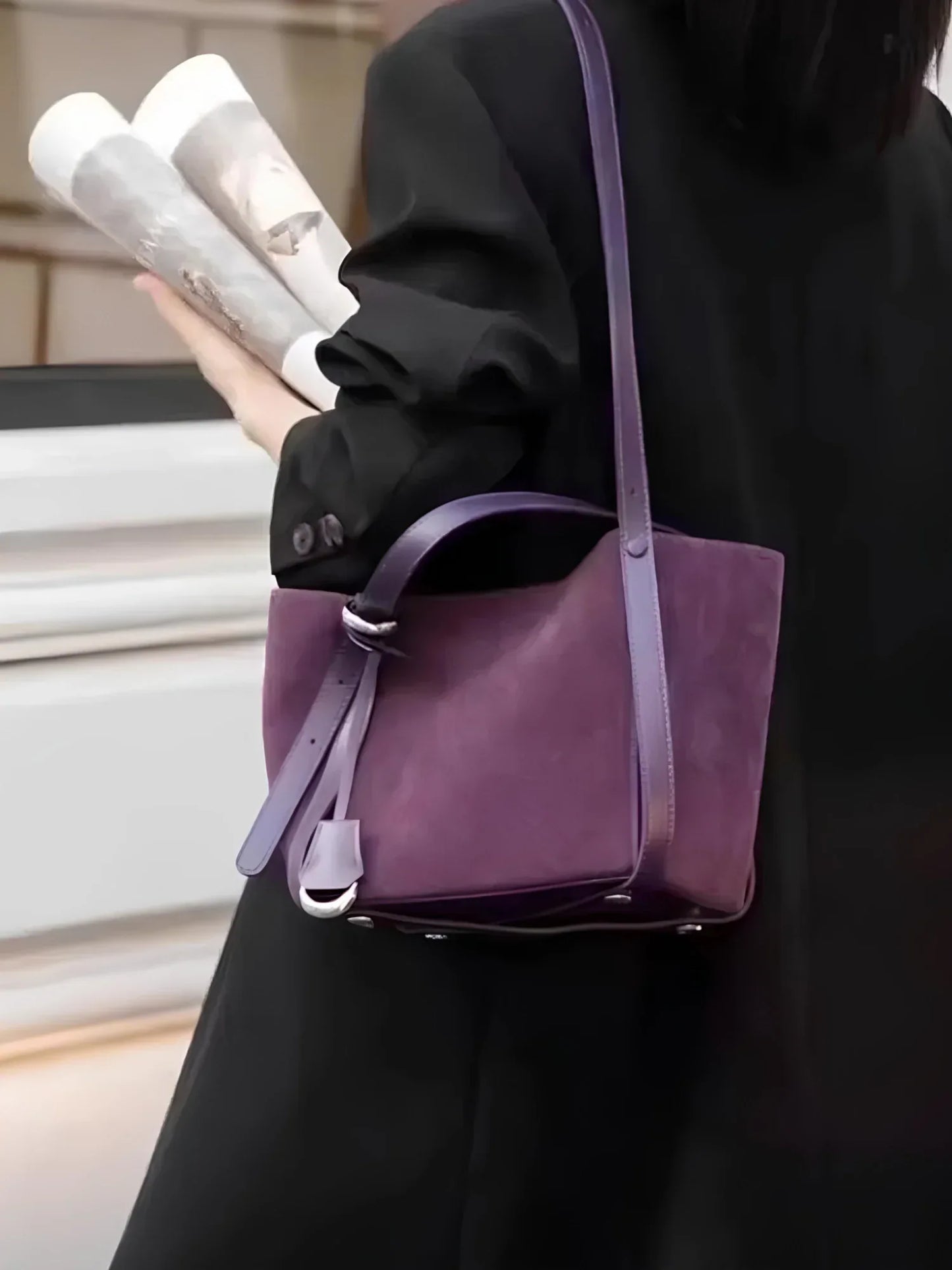 Leder Handtasche "Lotus" - TOLLzWOOD
