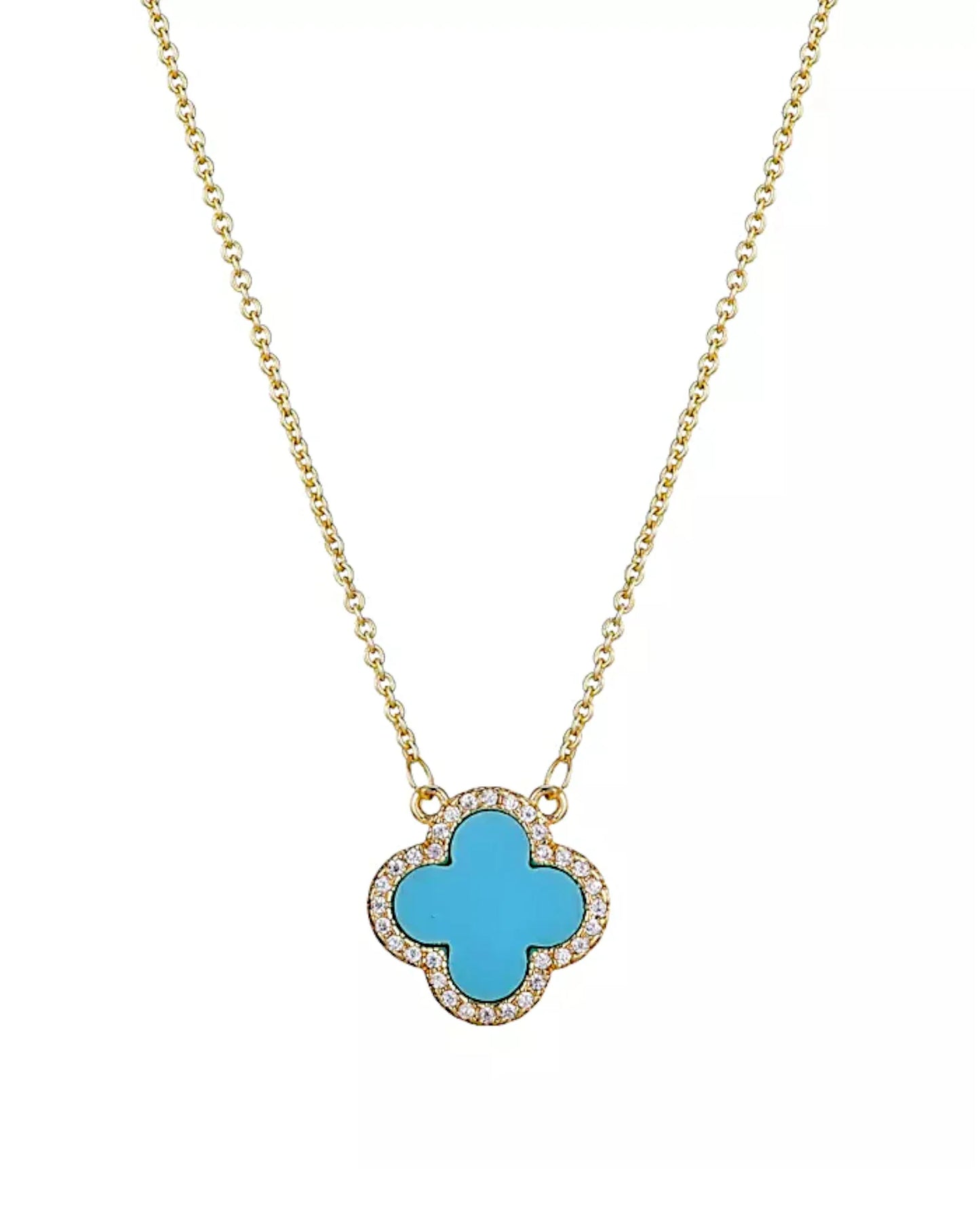 Halskette „Clover“ in goldblaue Farbe - TOLLzWOOD