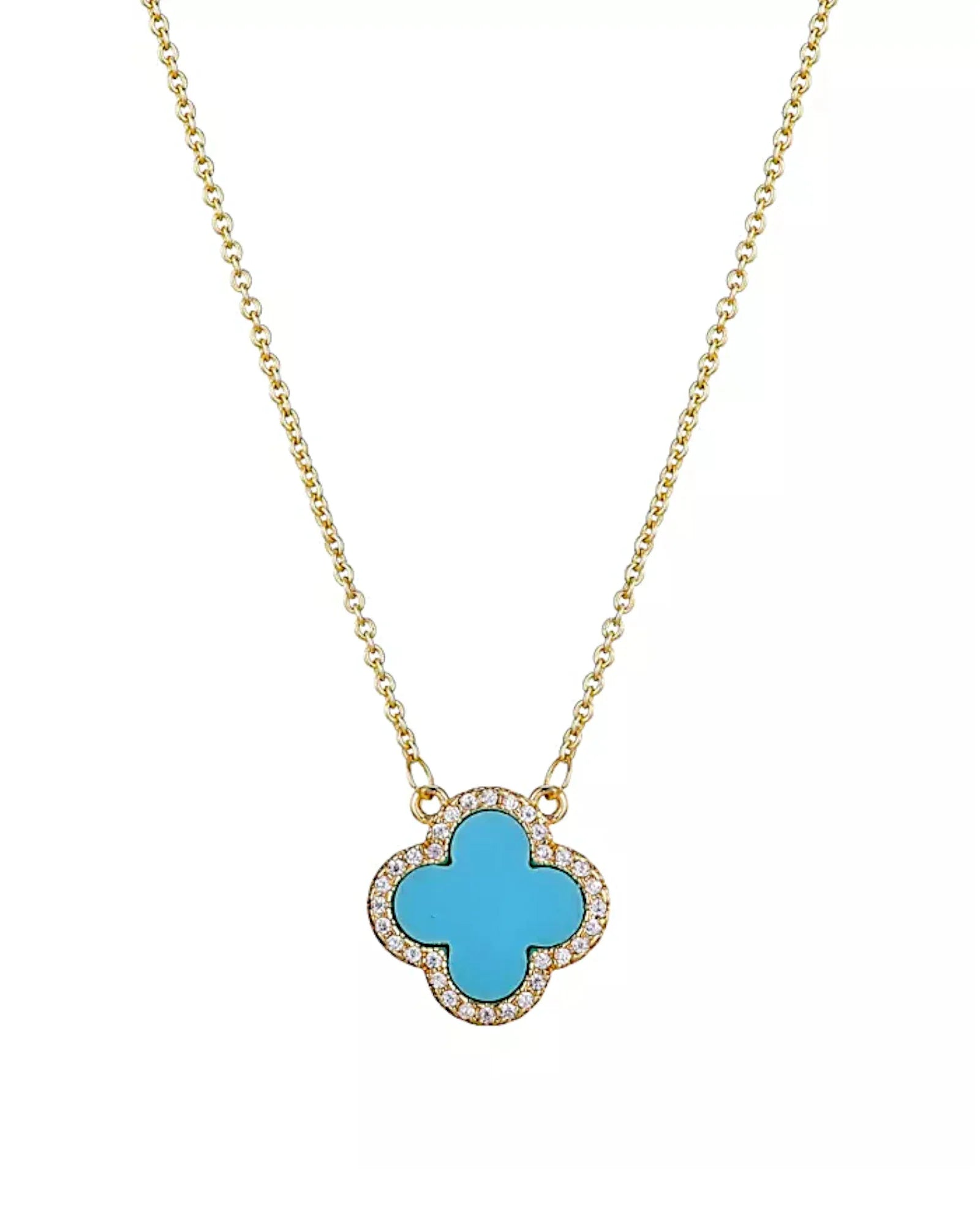 Halskette „Clover“ in goldblaue Farbe - TOLLzWOOD