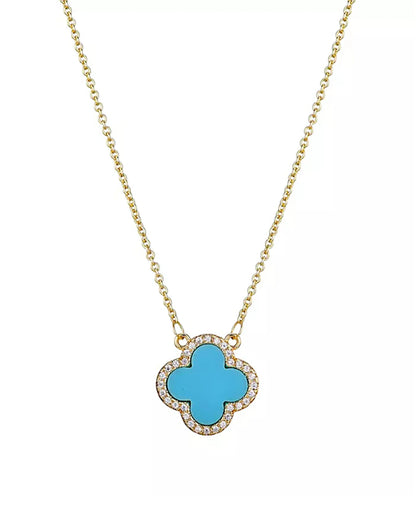 Halskette „Clover“ in goldblaue Farbe - TOLLzWOOD