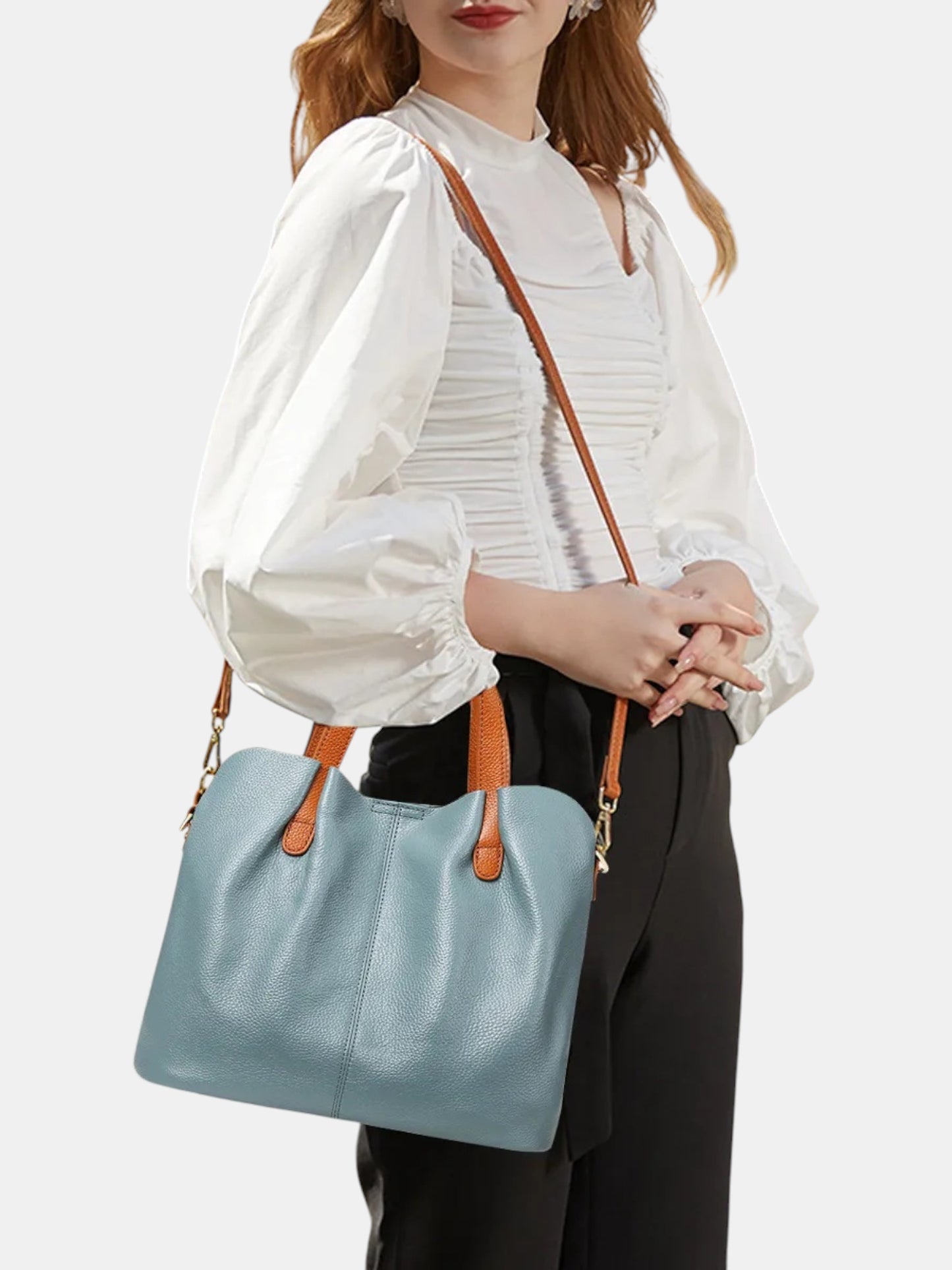 Leder Handtasche "Mimose"