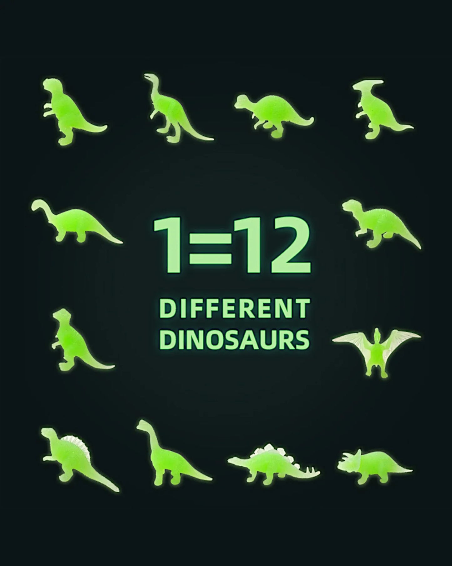 Plastic Glow Dino Egg Dig Kit, 12 Asst - TOLLzWOOD